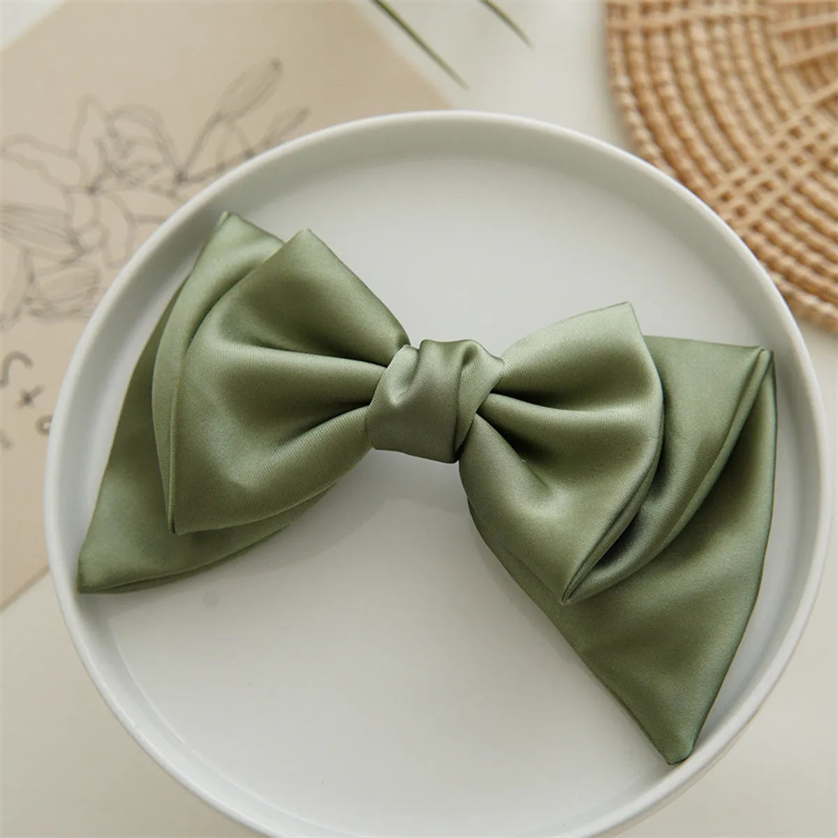 Women'S Cute Sweet Bow Knot Satin Hair Clip