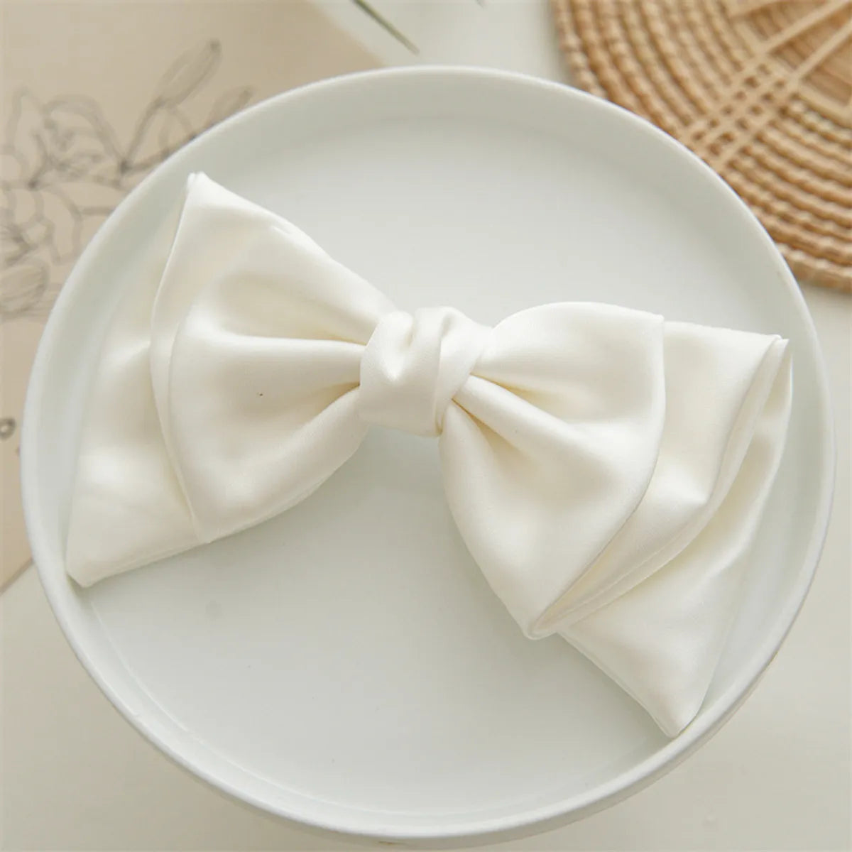 Women'S Cute Sweet Bow Knot Satin Hair Clip