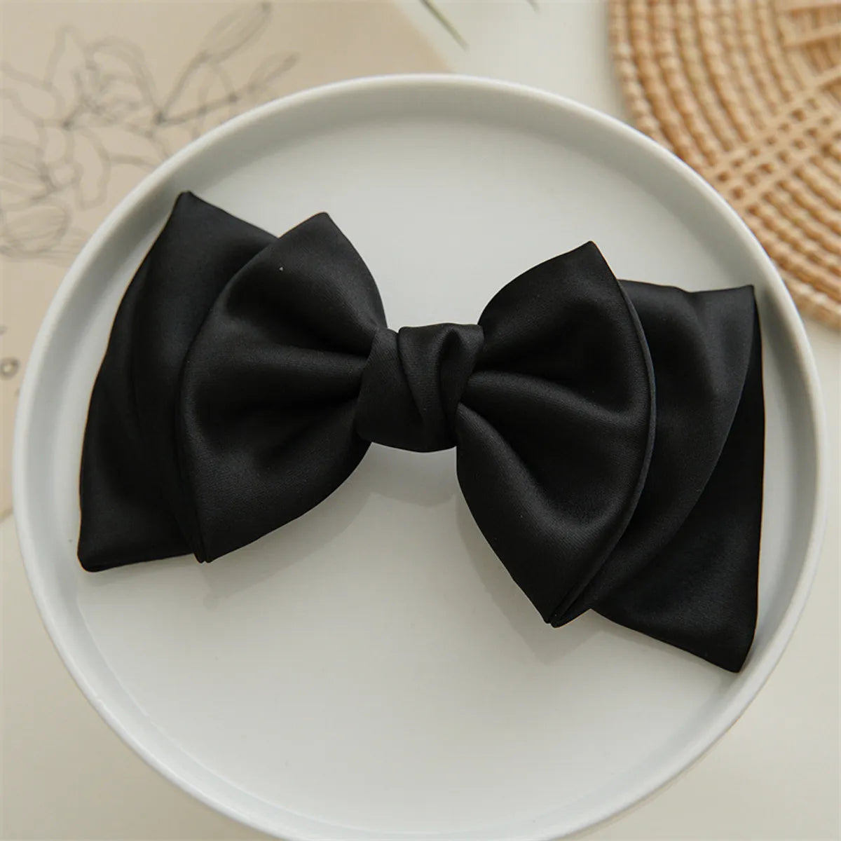 Women'S Cute Sweet Bow Knot Satin Hair Clip