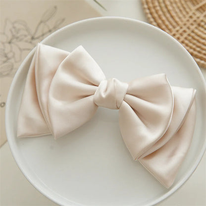 Women'S Cute Sweet Bow Knot Satin Hair Clip