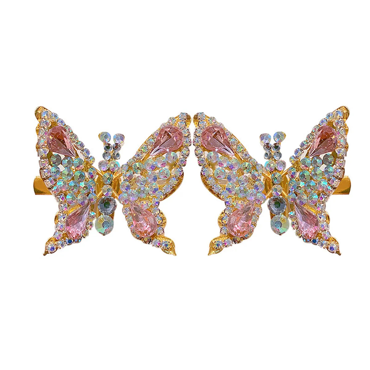 Women'S Cute Sweet Butterfly Alloy Inlay Rhinestones Hair Clip