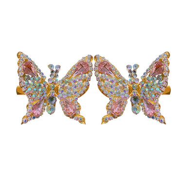 Women'S Cute Sweet Butterfly Alloy Inlay Rhinestones Hair Clip