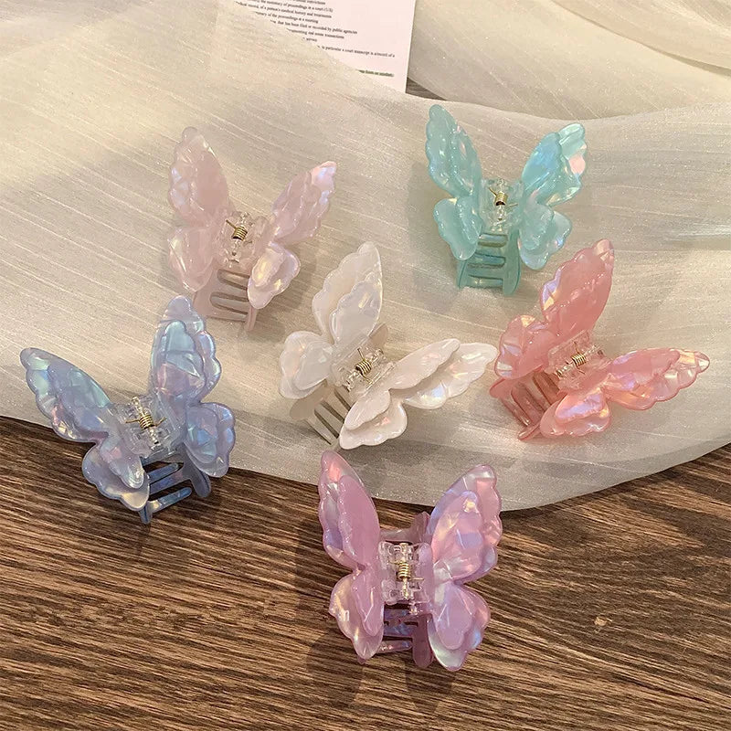 Women'S Cute Sweet Butterfly Arylic Alloy Hair Claws