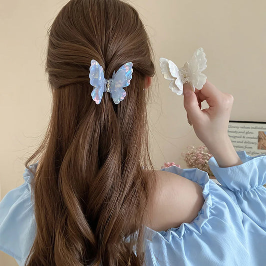 Women'S Cute Sweet Butterfly Arylic Alloy Hair Claws