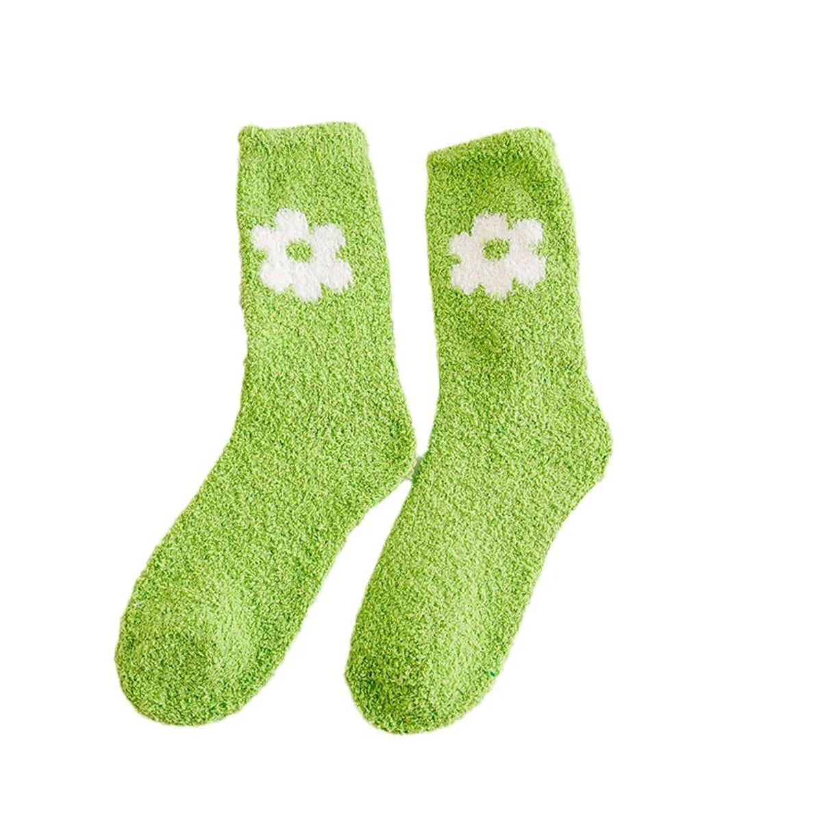 Women'S Cute Sweet Flower Polyester Jacquard Crew Socks A Pair