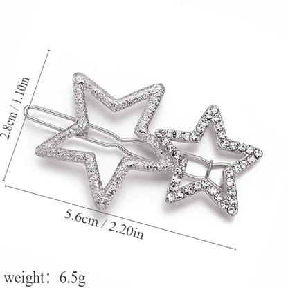 Women'S Cute Sweet Star Metal Inlay Rhinestones Hair Clip