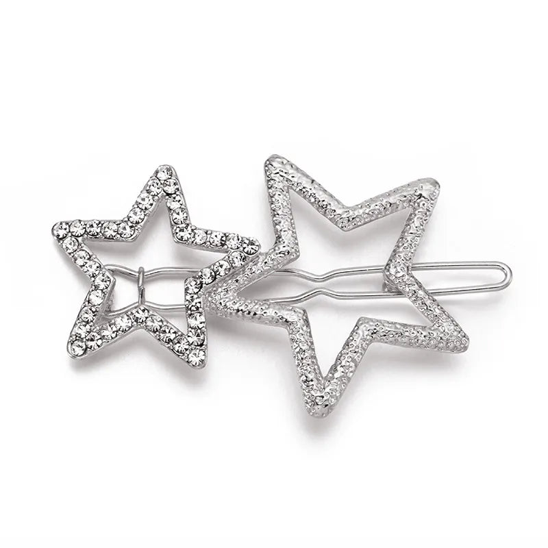 Women'S Cute Sweet Star Metal Inlay Rhinestones Hair Clip