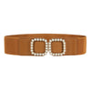 Women'S Decorative Pearl Belt Elastic Girdle Fashion Belt