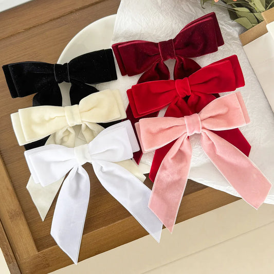 Women'S Elegant Bow Knot Flannel Hair Clip