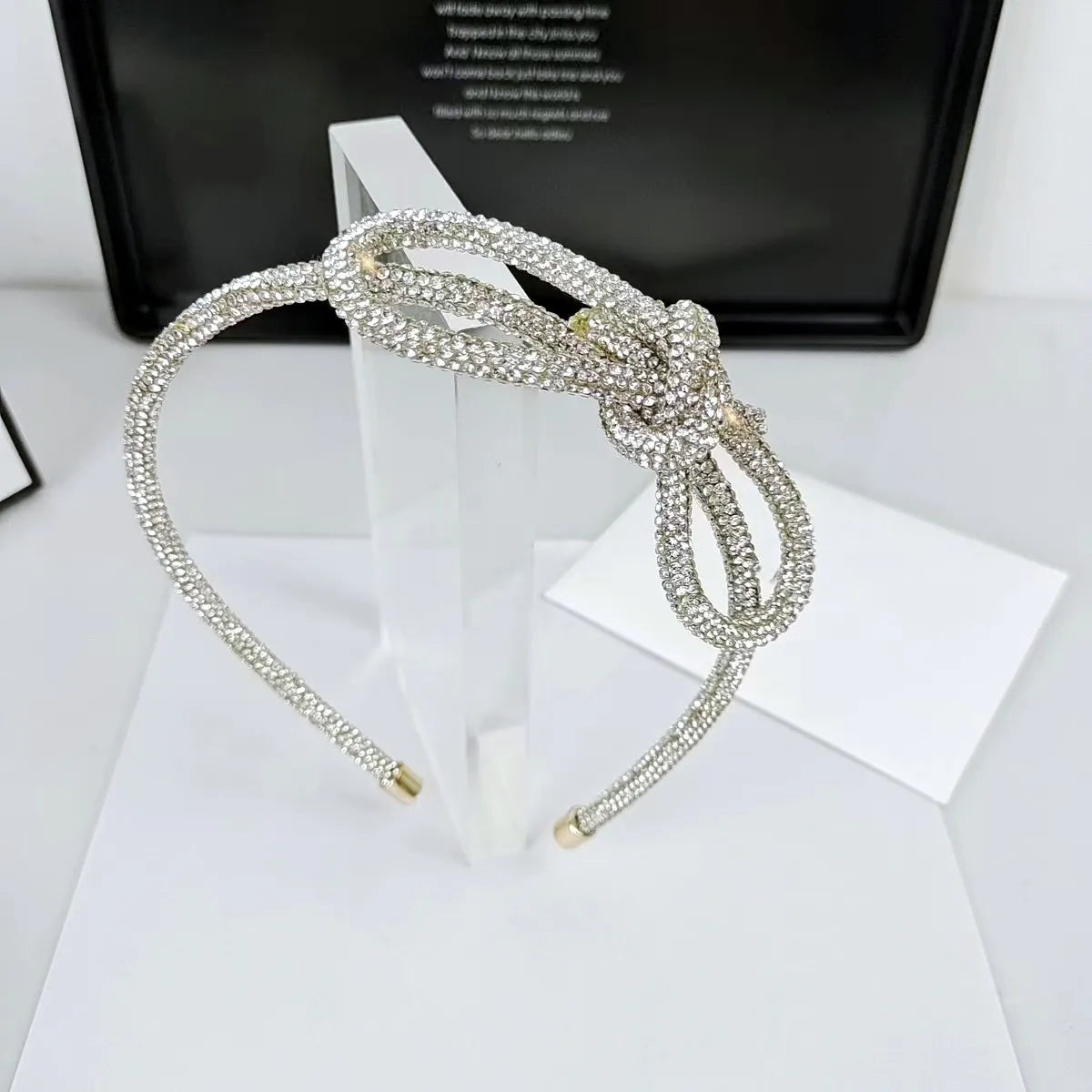 Women'S Elegant Bow Knot Rhinestone Diamond Hair Clip Hair Band