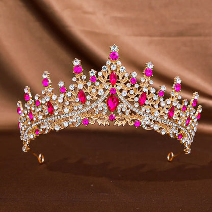 Women'S Elegant Bridal Streetwear Crown Alloy Plating Inlay Rhinestones Hair Band Crown