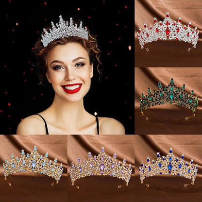 Women'S Elegant Bridal Streetwear Crown Alloy Plating Inlay Rhinestones Hair Band Crown