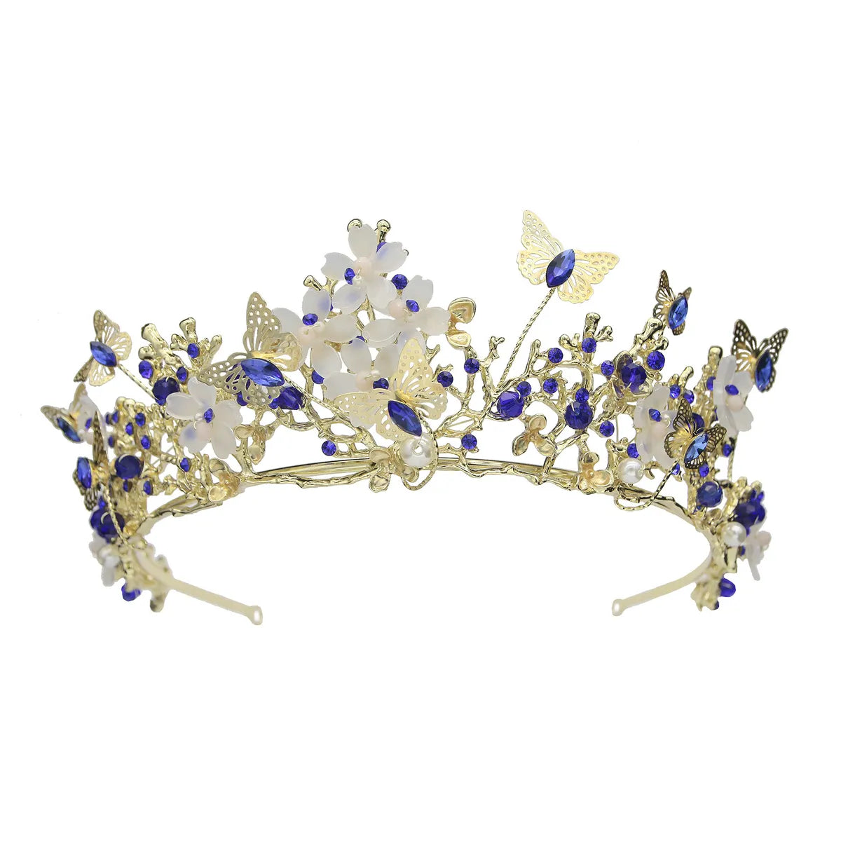 Women'S Elegant Bridal Streetwear Crown Flower Alloy Plating Inlay Rhinestones Hair Band