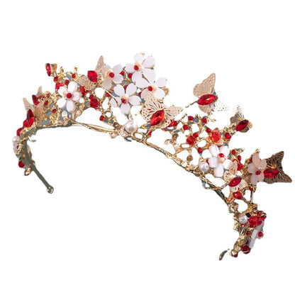 Women'S Elegant Bridal Streetwear Crown Flower Alloy Plating Inlay Rhinestones Hair Band