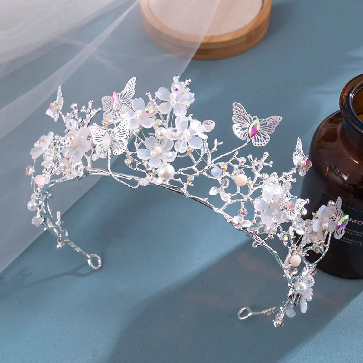 Women'S Elegant Bridal Streetwear Crown Flower Alloy Plating Inlay Rhinestones Hair Band