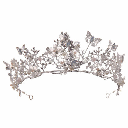 Women'S Elegant Bridal Streetwear Crown Flower Alloy Plating Inlay Rhinestones Hair Band