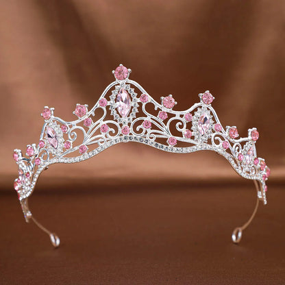 Women'S Elegant Bridal Streetwear Geometric Crown Alloy Plating Inlay Rhinestones Hair Band Crown