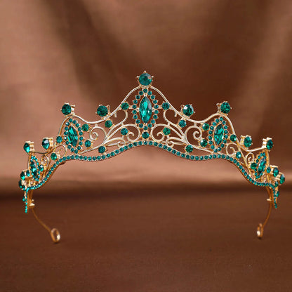 Women'S Elegant Bridal Streetwear Geometric Crown Alloy Plating Inlay Rhinestones Hair Band Crown