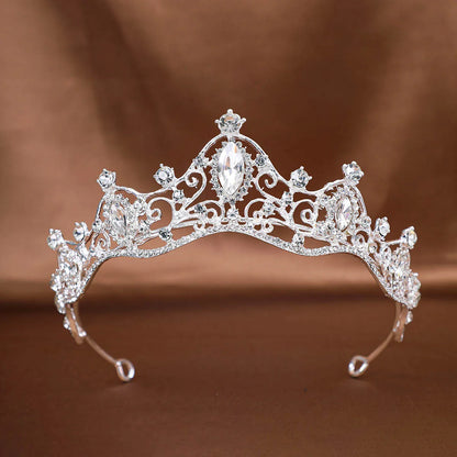 Women'S Elegant Bridal Streetwear Geometric Crown Alloy Plating Inlay Rhinestones Hair Band Crown