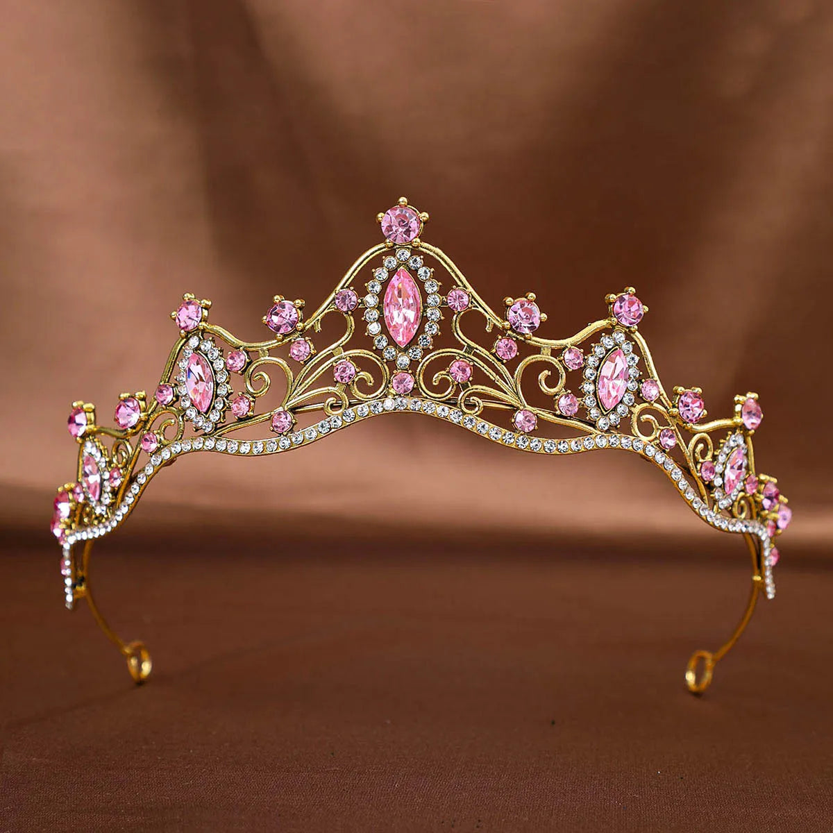 Women'S Elegant Bridal Streetwear Geometric Crown Alloy Plating Inlay Rhinestones Hair Band Crown