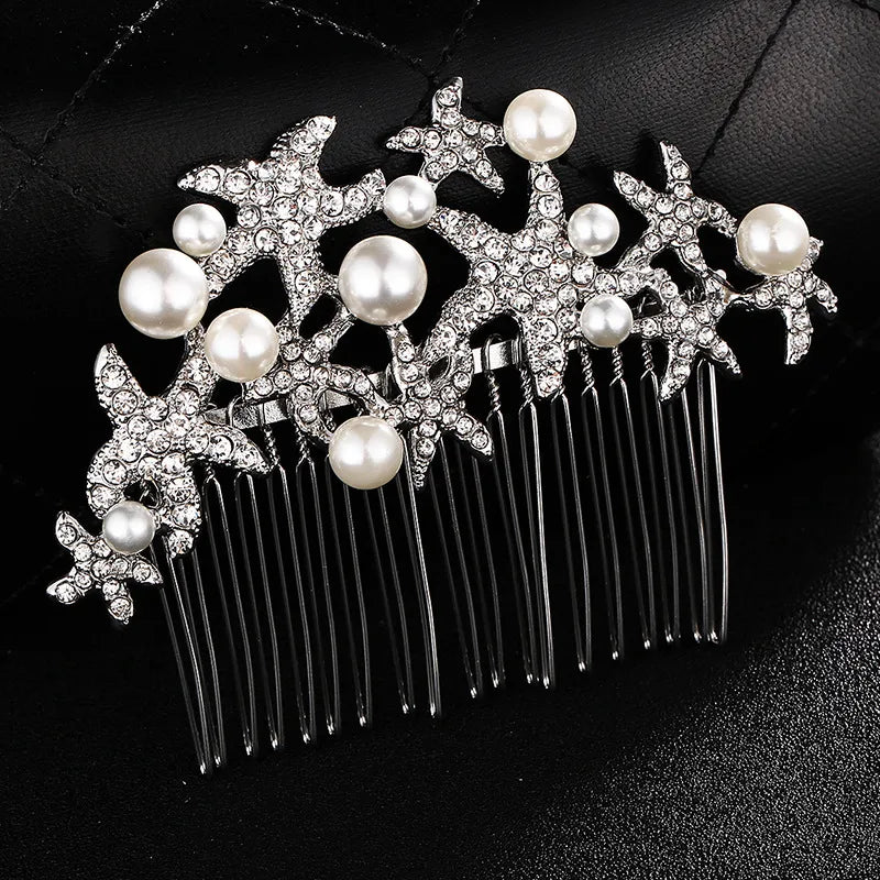 Women'S Elegant Bridal Streetwear Leaves Flower Alloy Rhinestone Hair Combs Insert Comb