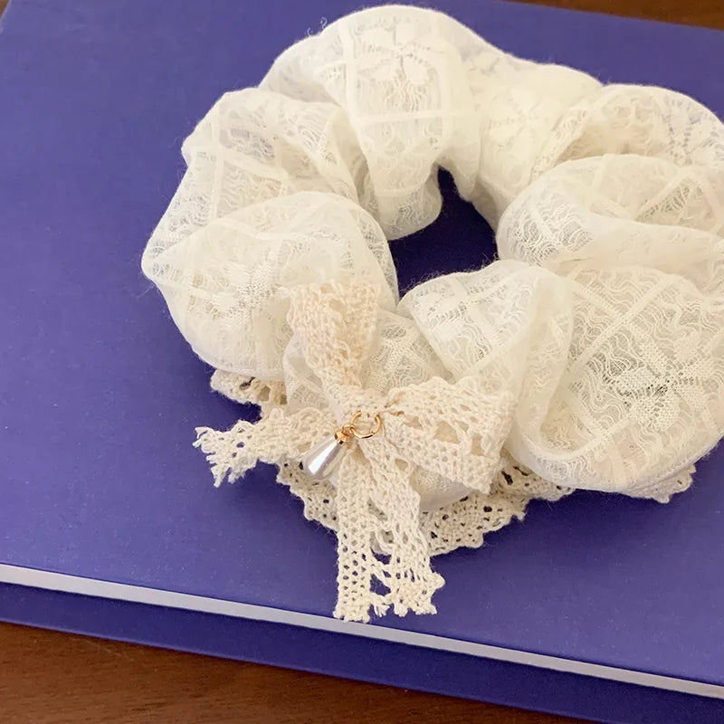 Women'S Elegant Flower Lace Cloth Hair Tie