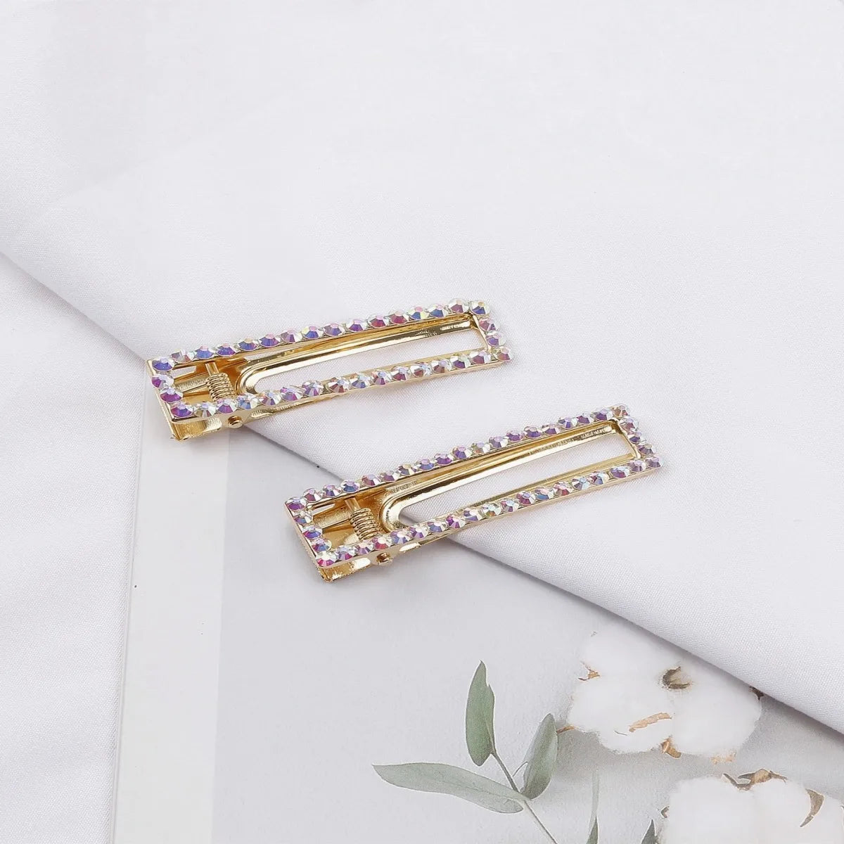 Women'S Elegant Geometric Rhinestone Plating Hair Clip