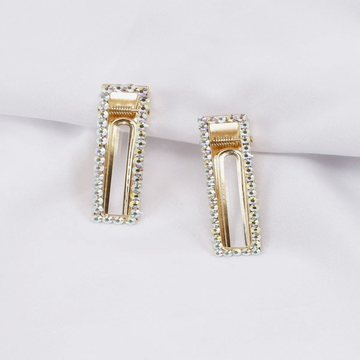 Women'S Elegant Geometric Rhinestone Plating Hair Clip