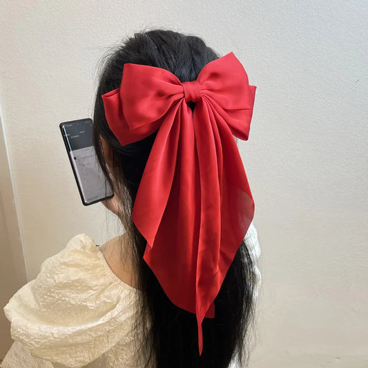 Women'S Elegant Glam Bow Knot Satin Hair Clip