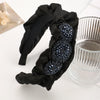 Women'S Elegant Glam Circle Water Droplets Flower Plastic Glass Satin Hair Band