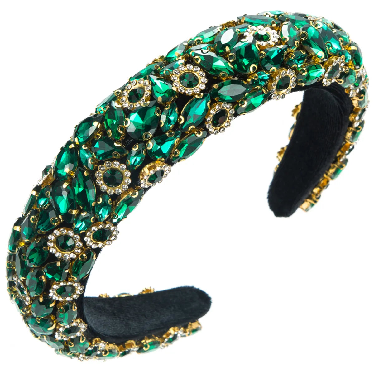 Women'S Elegant Glam Geometric Alloy Cloth Inlay Rhinestones Glass Hair Band