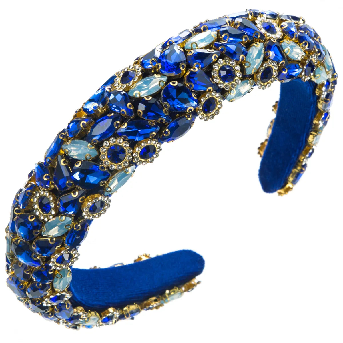 Women'S Elegant Glam Geometric Alloy Cloth Inlay Rhinestones Glass Hair Band