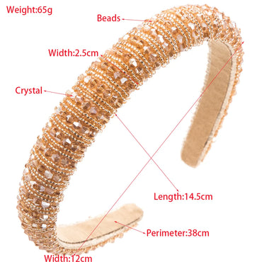 Women'S Elegant Glam Geometric Artificial Crystal Cloth Beaded Inlay Artificial Crystal Beads Hair Band