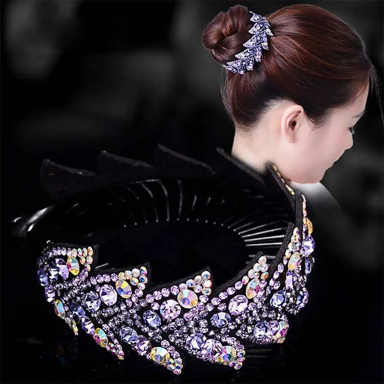 Women'S Elegant Glittery Rhinestone Hair Clip