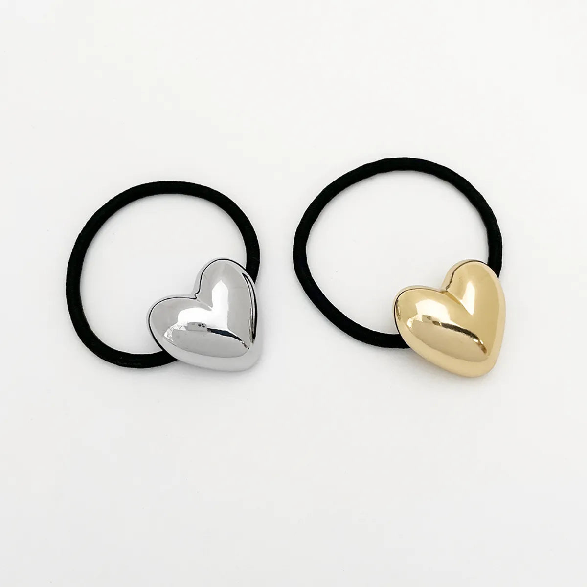 Women'S Elegant Heart Shape Alloy Elastic Band Hair Tie