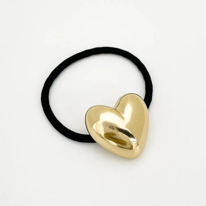 Women'S Elegant Heart Shape Alloy Elastic Band Hair Tie