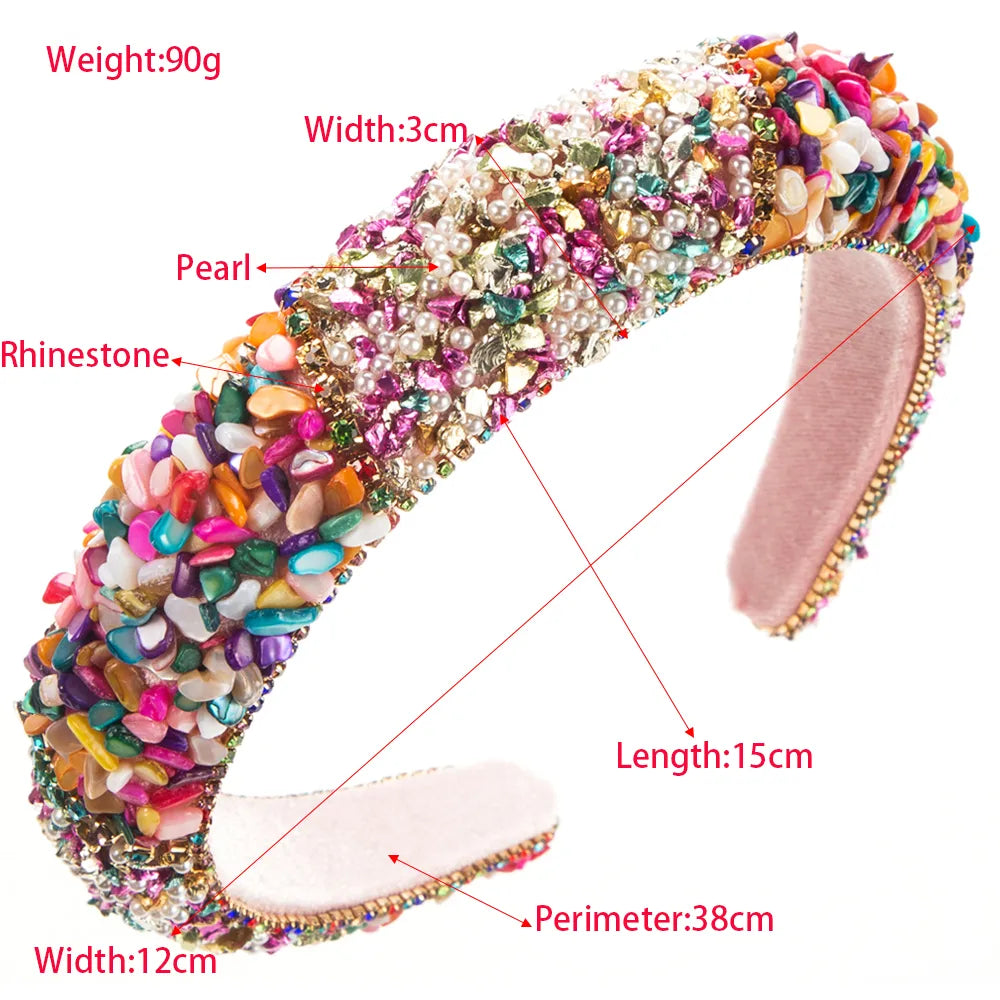 Women'S Elegant Irregular Cloth Rhinestone Plating Inlay Rhinestones Pearl Hair Band