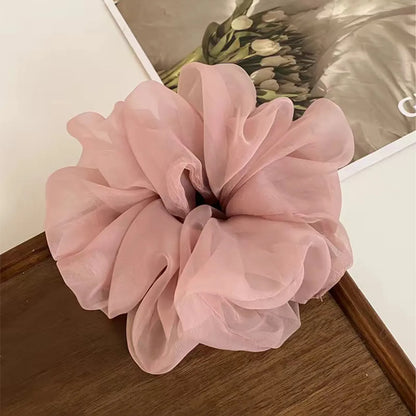 Women'S Elegant Korean Style IG Style Solid Color Gauze Net Yarn Hair Tie