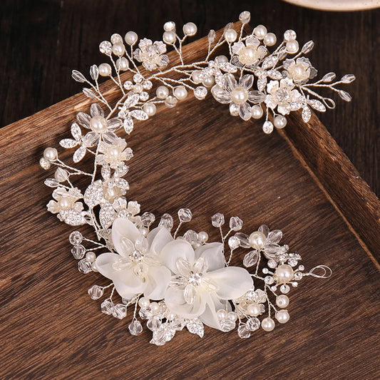 Women'S Elegant Lady Bridal Flower Artificial Pearl Hair Combs