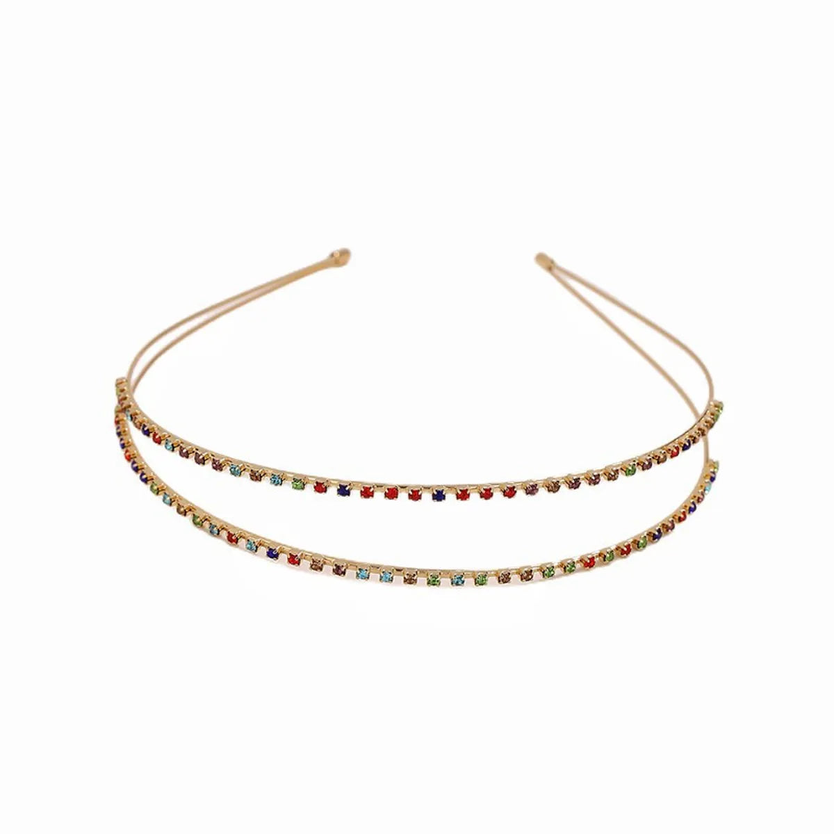 Women'S Elegant Lady Geometric Metal Plating Inlay Zircon Hair Band