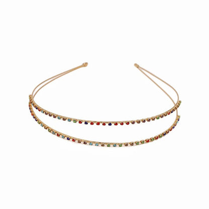 Women'S Elegant Lady Geometric Metal Plating Inlay Zircon Hair Band