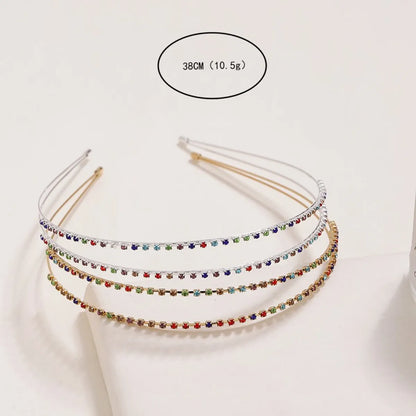 Women'S Elegant Lady Geometric Metal Plating Inlay Zircon Hair Band