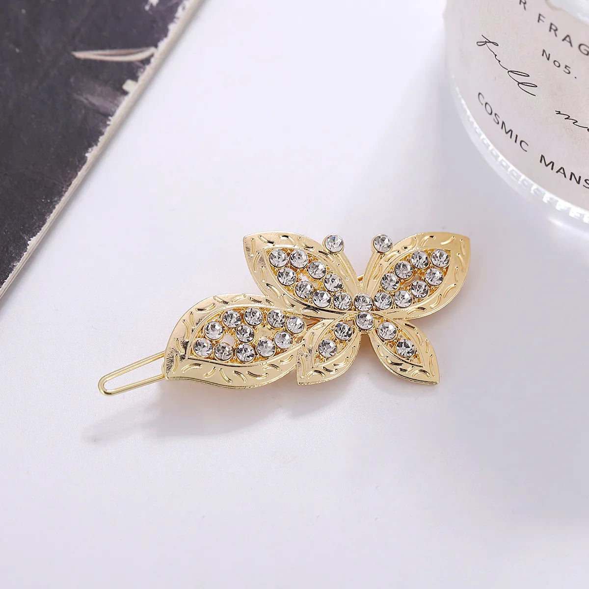 Women'S Elegant Lady Heart Shape Bow Knot Alloy Plating Inlay Rhinestones Hair Clip