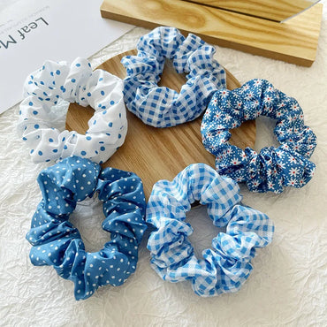 Women'S Elegant Lady Plaid Cloth Hair Tie