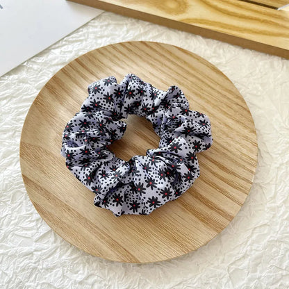 Women'S Elegant Lady Plaid Cloth Hair Tie