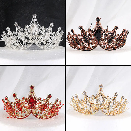 Women'S Elegant Lady Streetwear Crown Alloy Inlay Artificial Crystal Rhinestones Crown