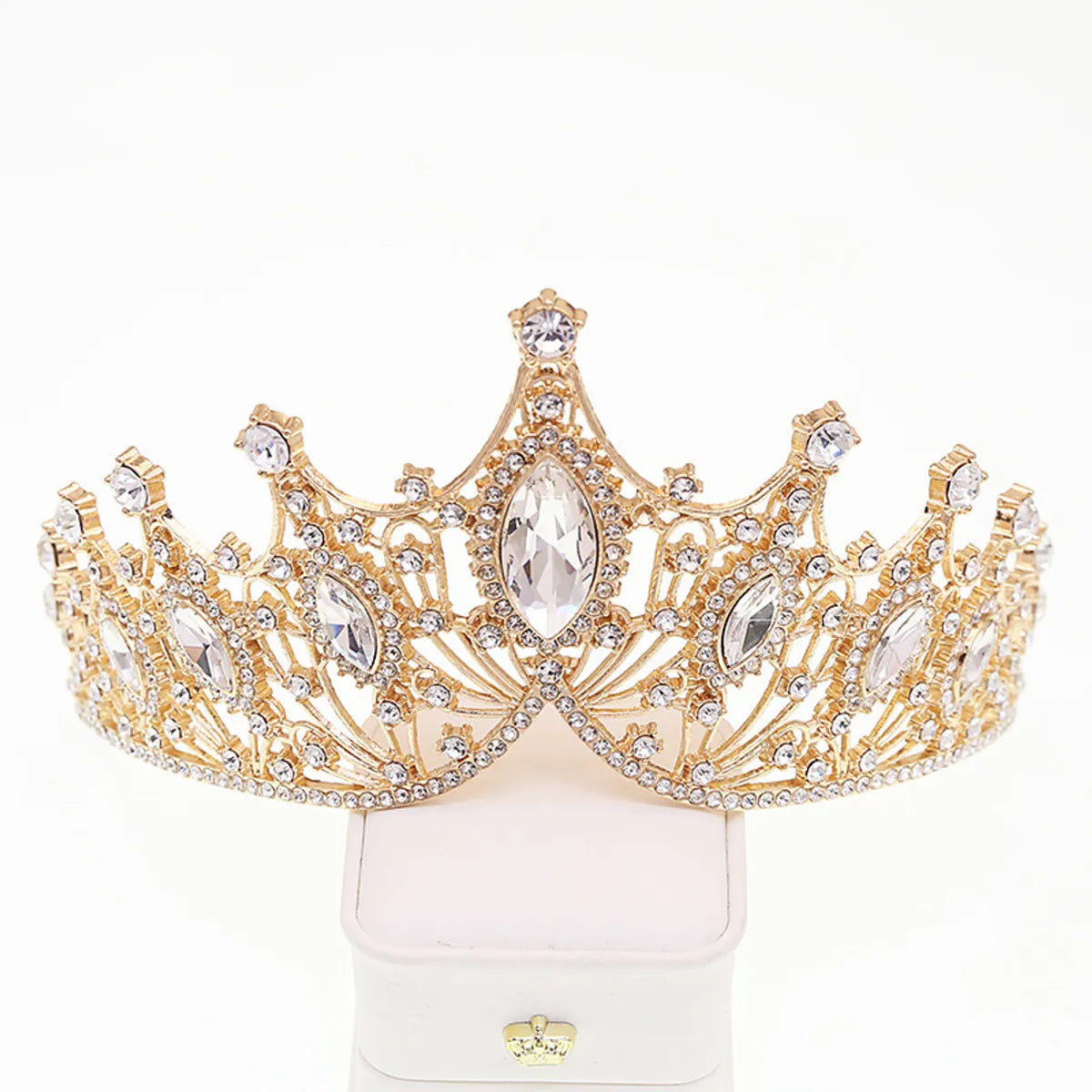 Women'S Elegant Lady Streetwear Crown Alloy Inlay Artificial Crystal Rhinestones Crown