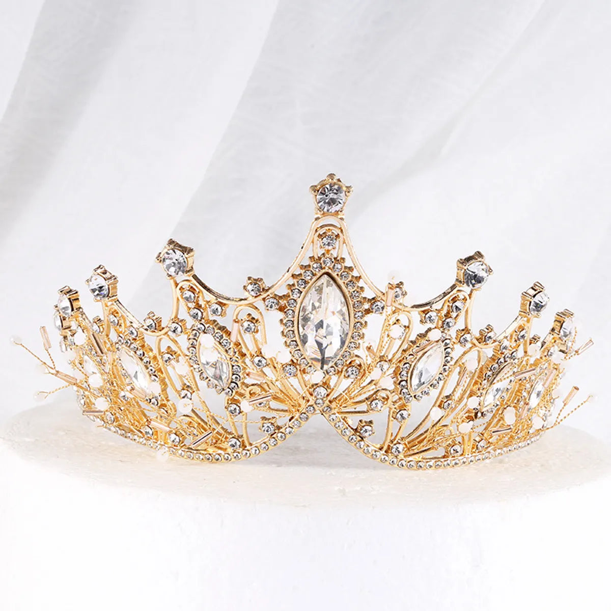 Women'S Elegant Lady Streetwear Crown Alloy Inlay Artificial Crystal Rhinestones Crown