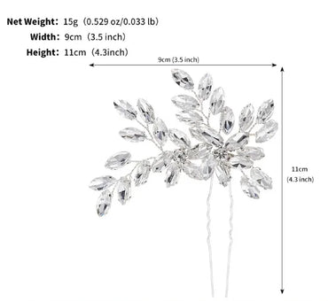 Women'S Elegant Lady Streetwear Leaf Copper Inlay Rhinestones Glass Hairpin