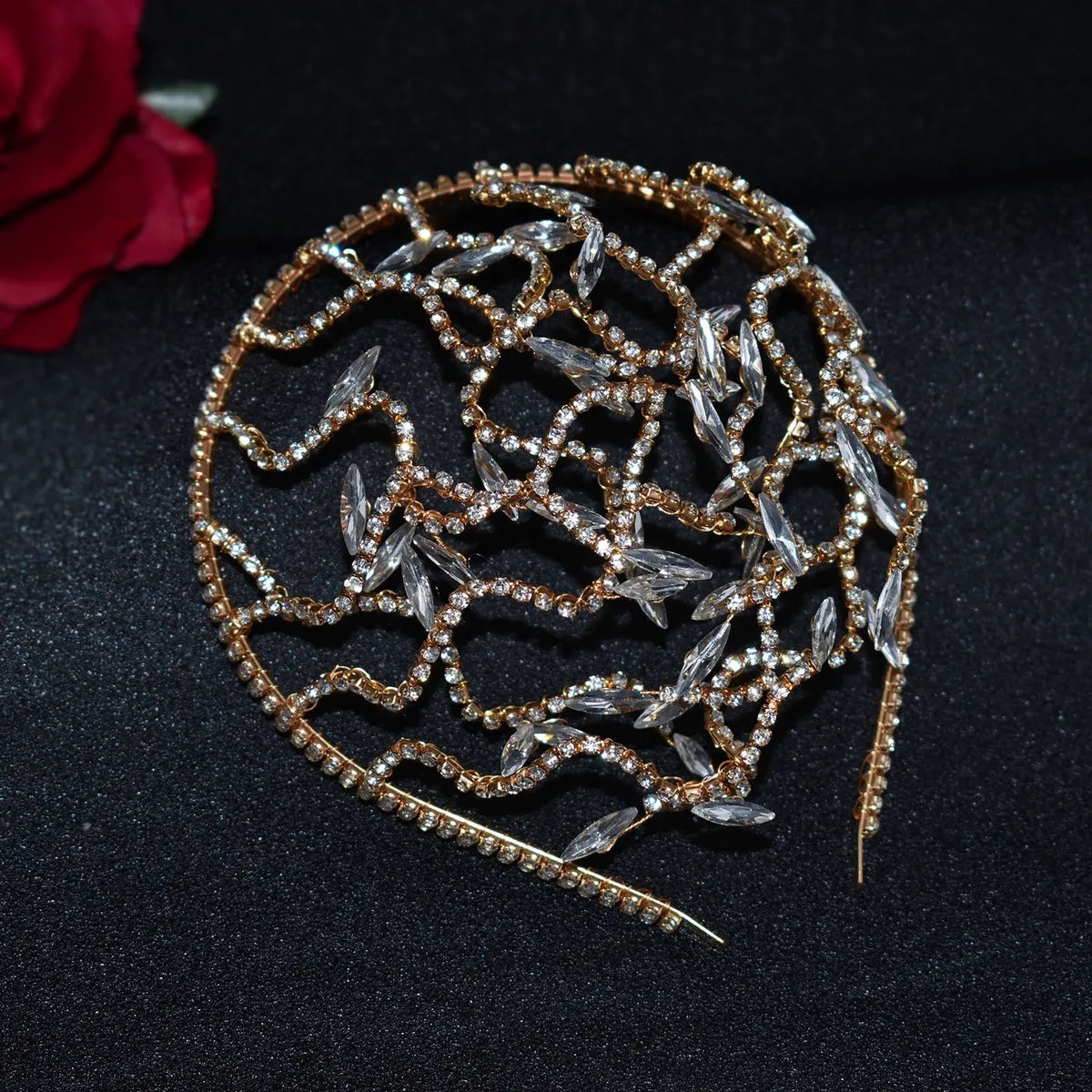 Women'S Elegant Lady Waves Rhinestone Handmade Party Headpieces